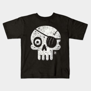 Kid's Cartoon Skull Eye Patch Graphic Tee | Fun Pirate Skull Kids T-Shirt